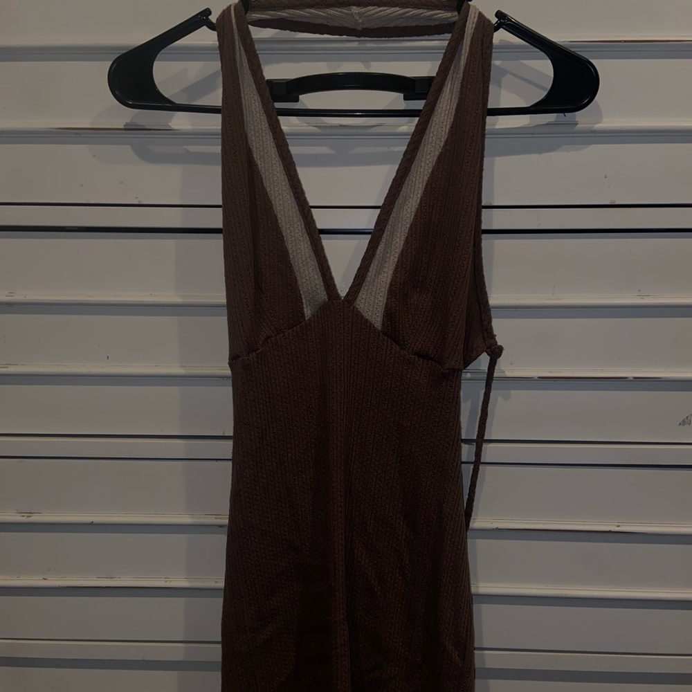 SOLD Vintage Brown Hippie Summer Halter Top🤎